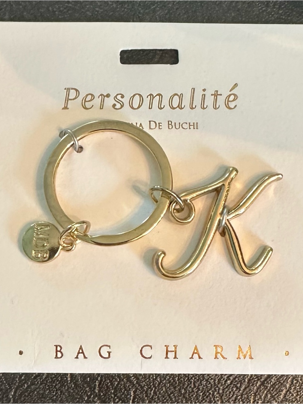 Personalité by Marina de Buche Gold ‘K' Initial Bag Charm
